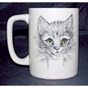Otagiri Gray Cat Coffee Cup 4in Mug Japan Kitten